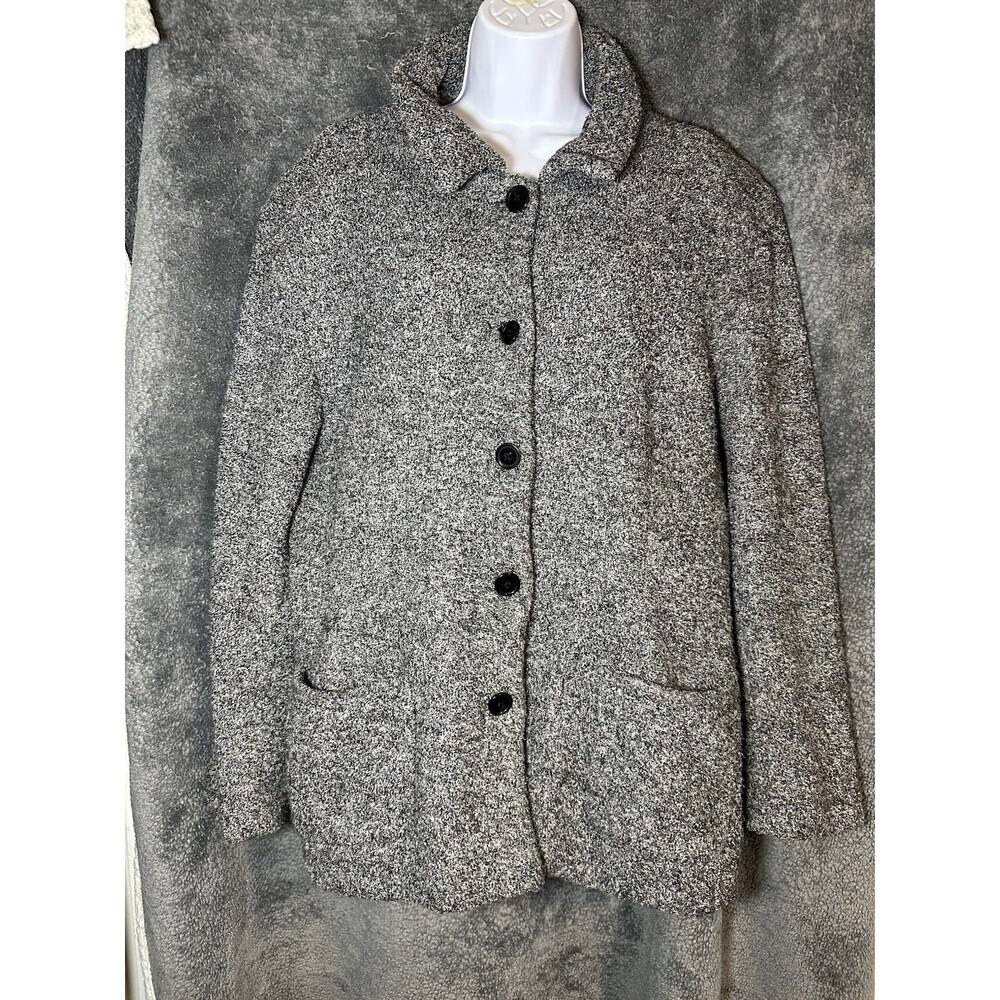 Dressbarn Gray Blazer Jacket Button Down Mock Neck Size XL